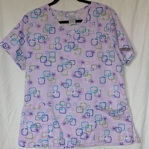 Women's SB Scrubs Medium Lavender V neck Scrub top